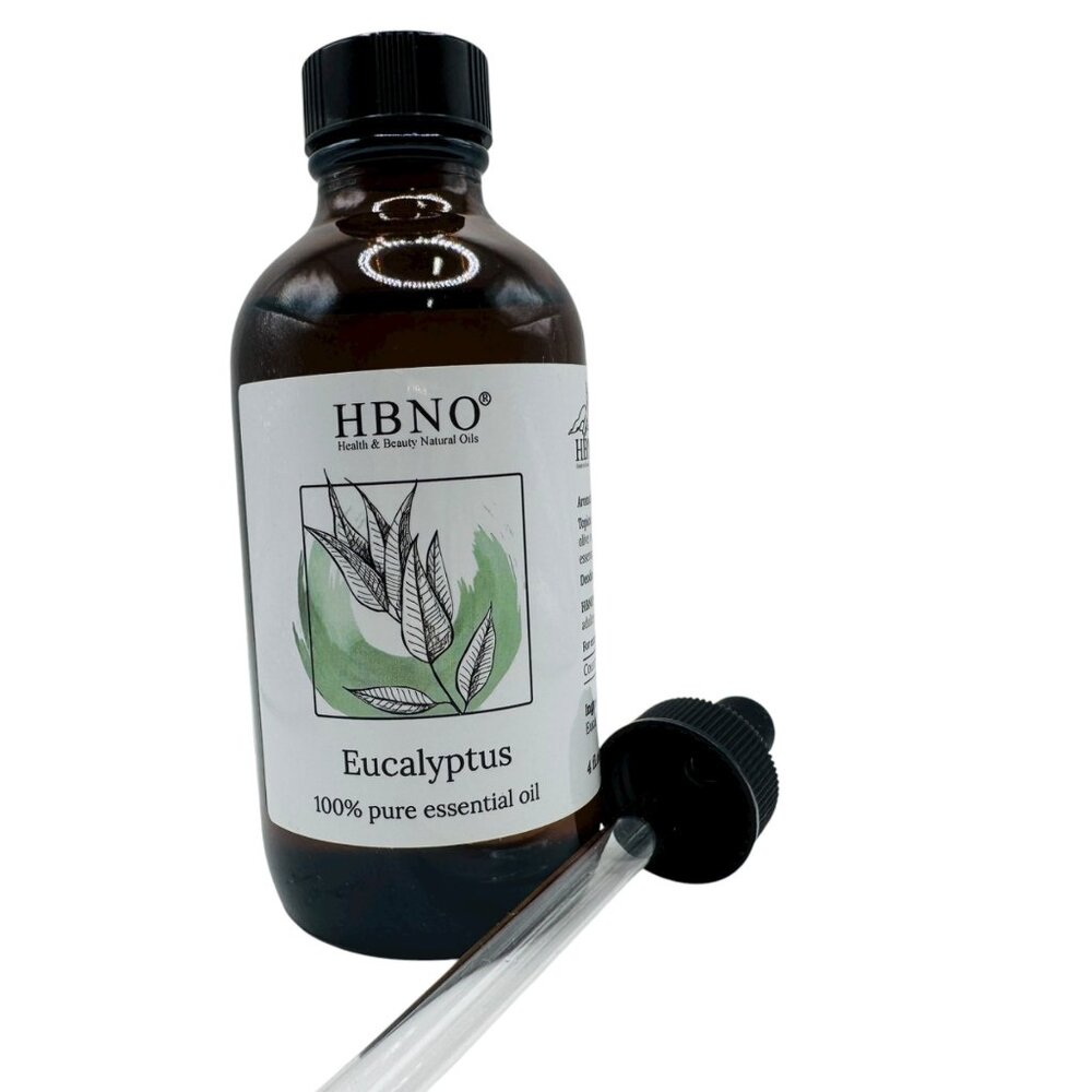 HBNO Eucalyptus Essential Oil 4 Fl Oz With Dropper 100% Pure Therapeutic Grade A